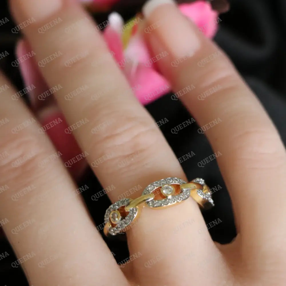 Layana Mix Gold with Silver Ring Studded with Full Zircon - Adjustable (Free Size) Rings