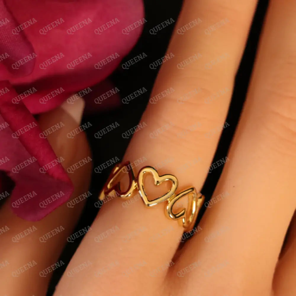 Lovely Hearts Ring - Adjustable (Free Size) Rings