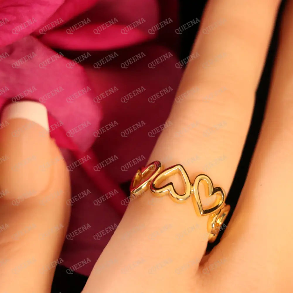 Lovely Hearts Ring - Adjustable (Free Size) Rings