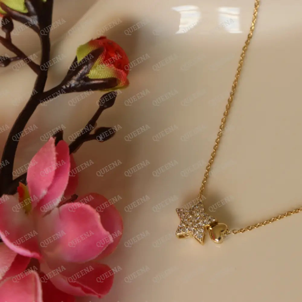 Lovely Little Star Heart Necklace Necklaces