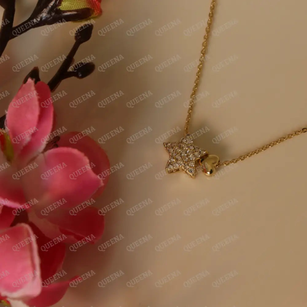 Lovely Little Star Heart Necklace Necklaces