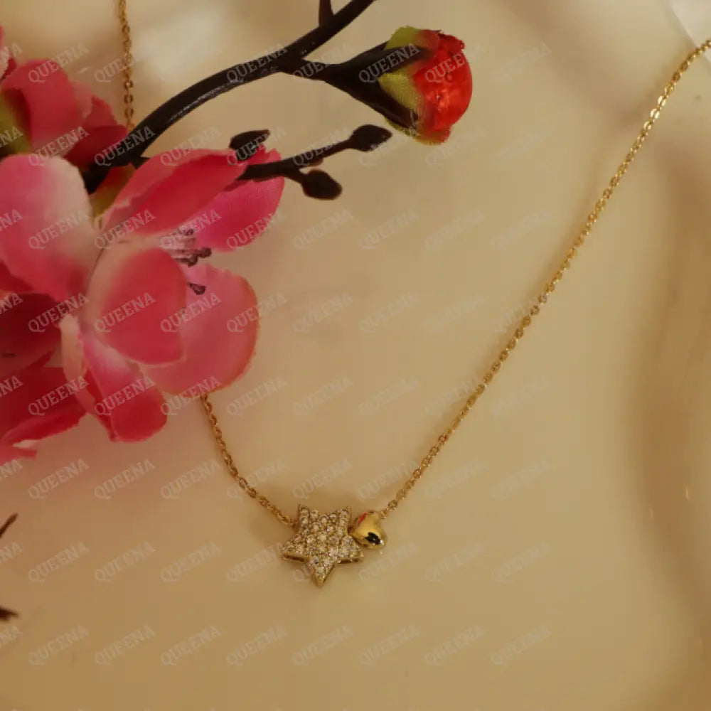 Lovely Little Star Heart Necklace Necklaces