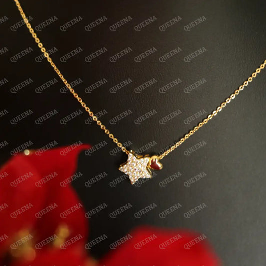 Lovely Little Star Heart Necklace Necklaces