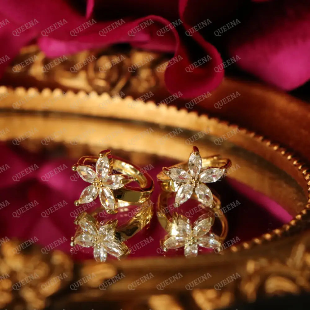 LUNA Flower Crystal Hoop Earrings earrings
