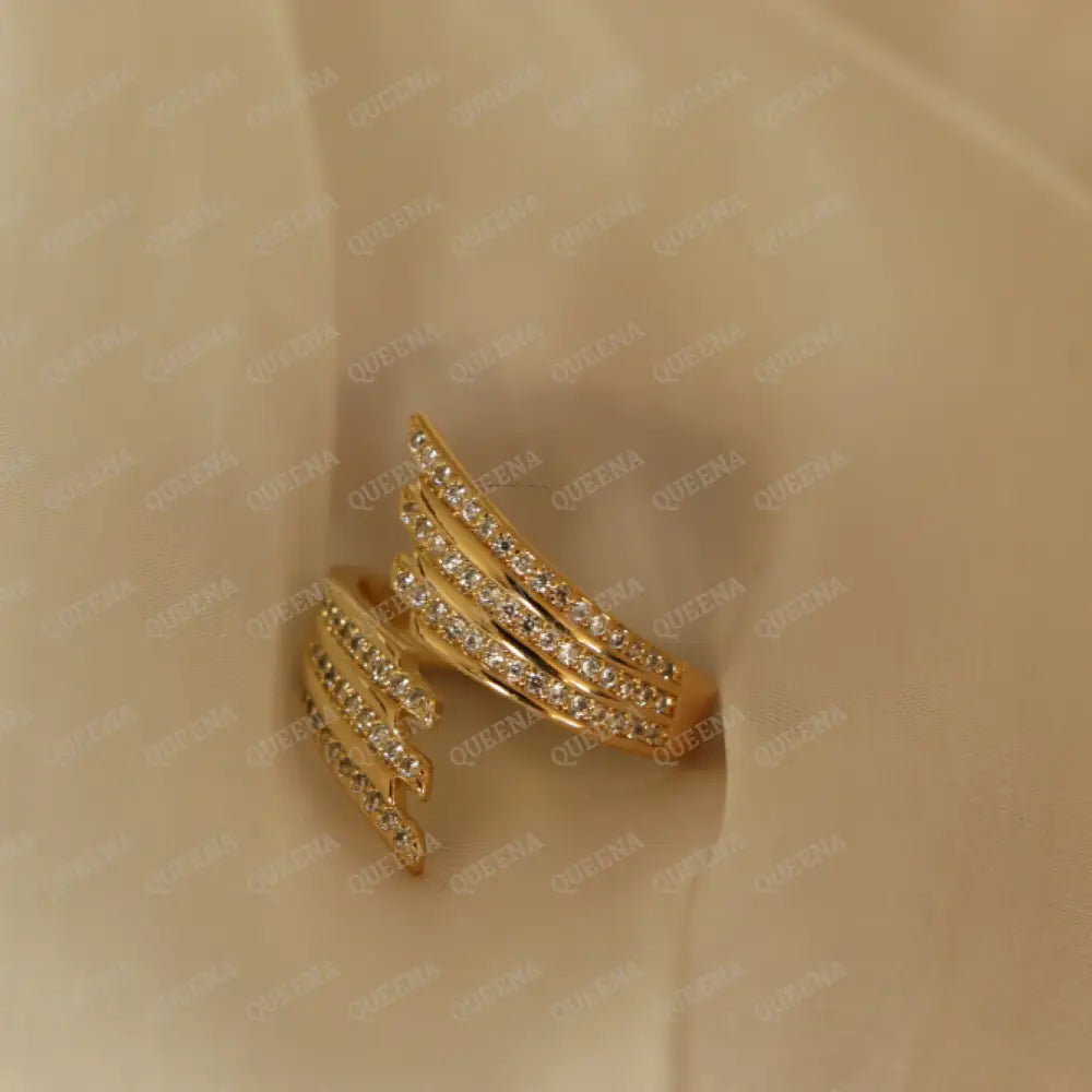 Lura Ring Studded With Full Zircon - Adjustable (Free Size) Rings