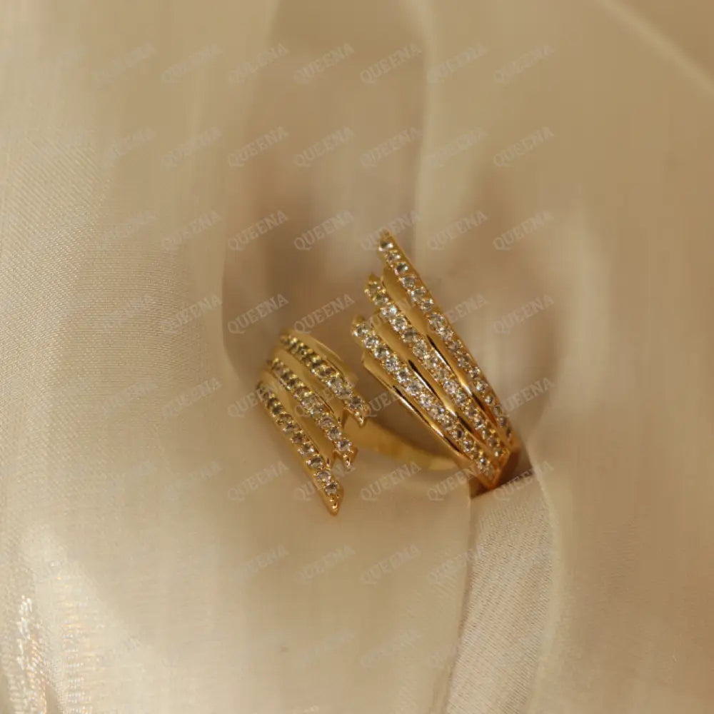 Lura Ring Studded With Full Zircon - Adjustable (Free Size) Rings