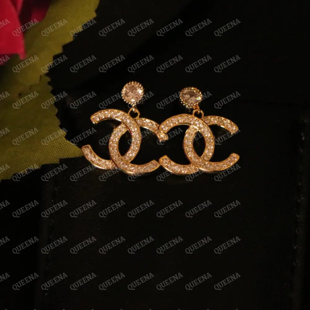 LUXE CH Stud Earrings Studded with Full Zircons earrings