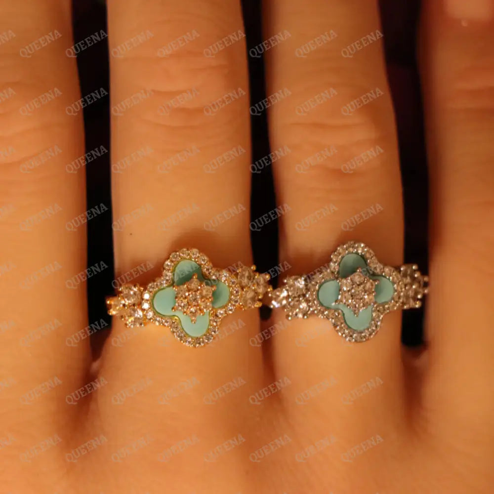Luxe Floritta Ring Studded with Crystals- Adjustable (Free Size) - Rings