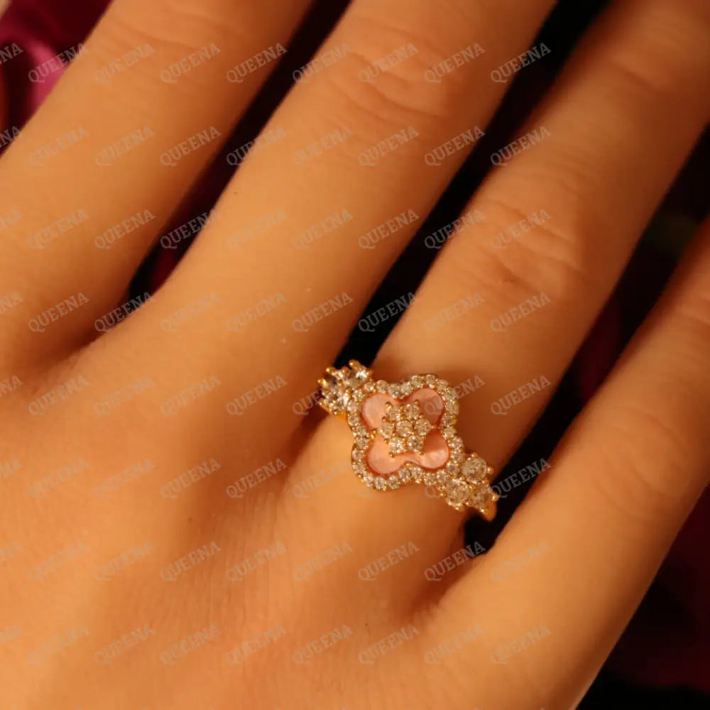 Luxe Floritta Ring Studded with Crystals- Adjustable (Free Size) - Rings