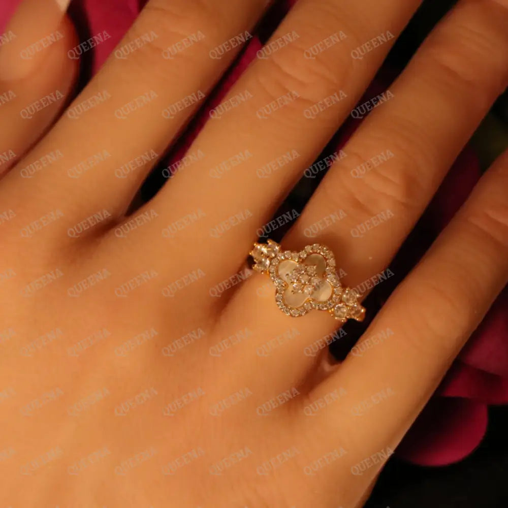 Luxe Floritta Ring Studded with Crystals- Adjustable (Free Size) - Rings