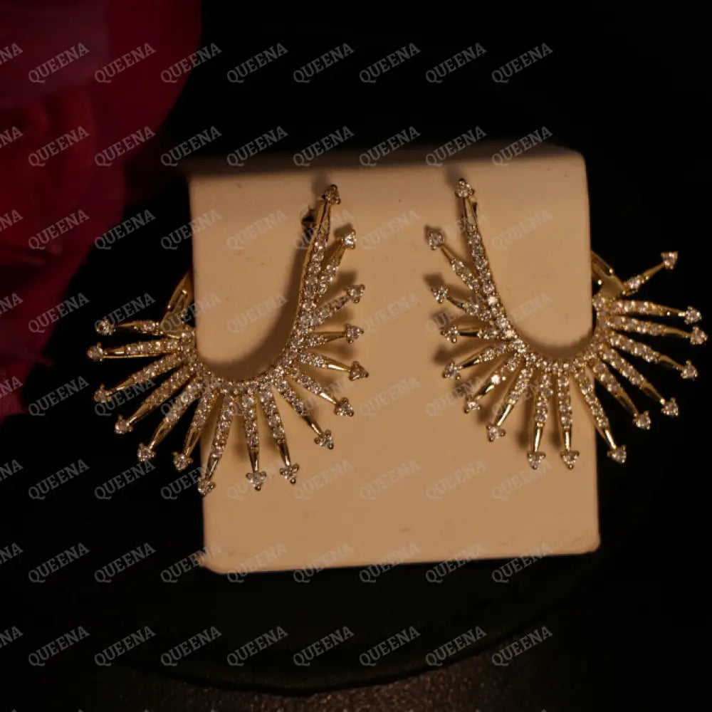 Luxe Sunshine Earrings Studded with Full Zircon Earrings