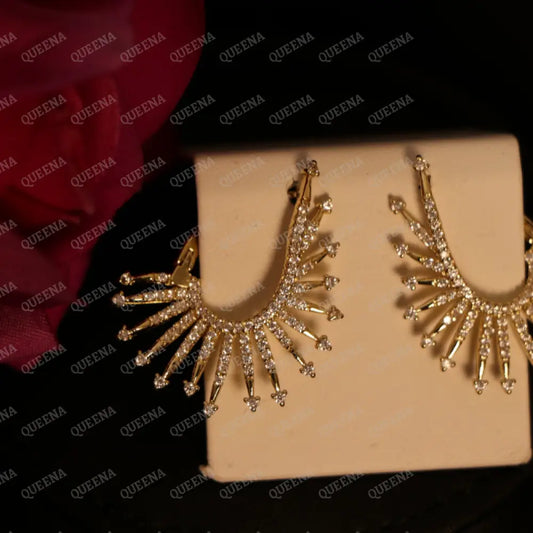 Luxe Sunshine Earrings Studded with Full Zircon Earrings