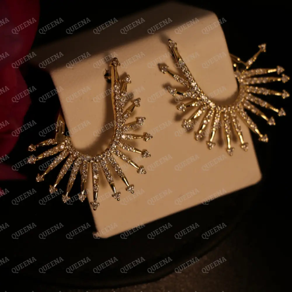 Luxe Sunshine Earrings Studded with Full Zircon Earrings
