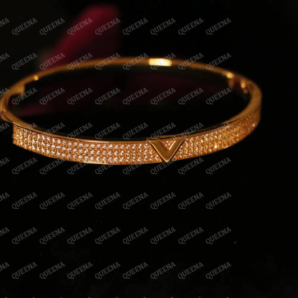 Luxe Valentina Bangle Bracelet Studded with Full Zircons Bracelet