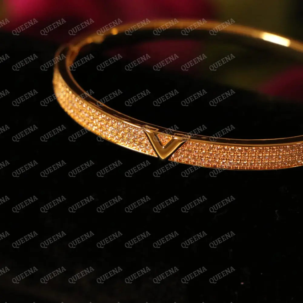Luxe Valentina Bangle Bracelet Studded with Full Zircons Bracelet