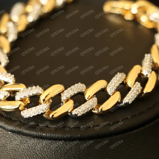Luxurious Mix Gold with Silver Janzeer Chain Bracelet Studded with Full Zircon Bracelet