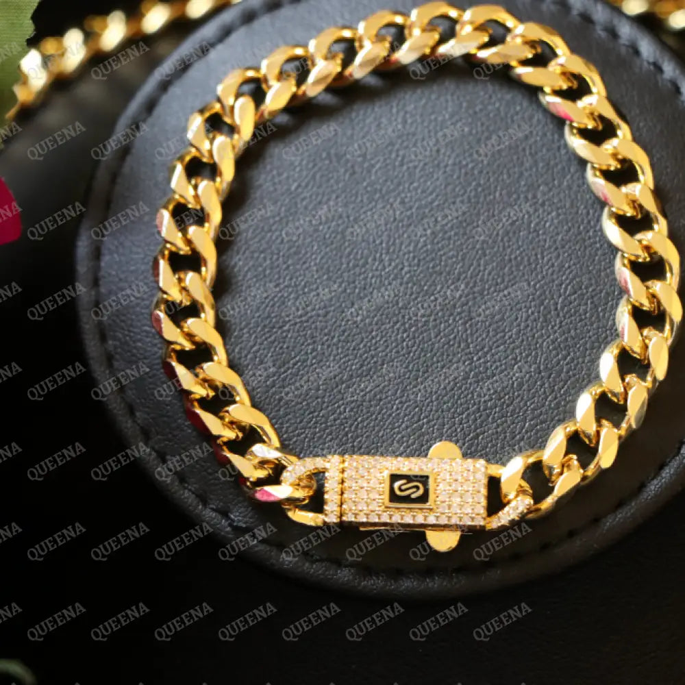 Luxury 18K Gold Plated MONACO Half JEWELRY SET Studded with Full Zircon (Necklace + Bracelet) Jewelry Sets