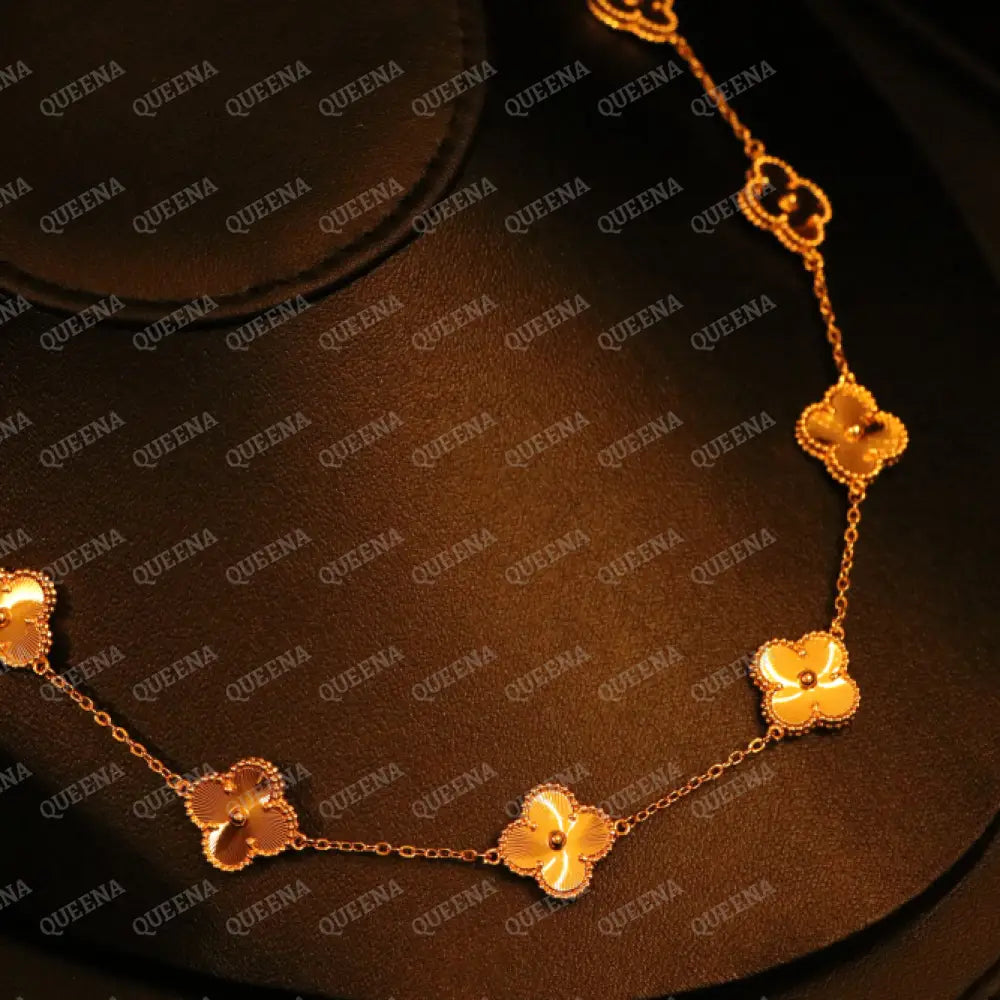 Luxury CLOVER Choker Necklace with 10 Multi Clovers - GOLD / Silver Necklaces