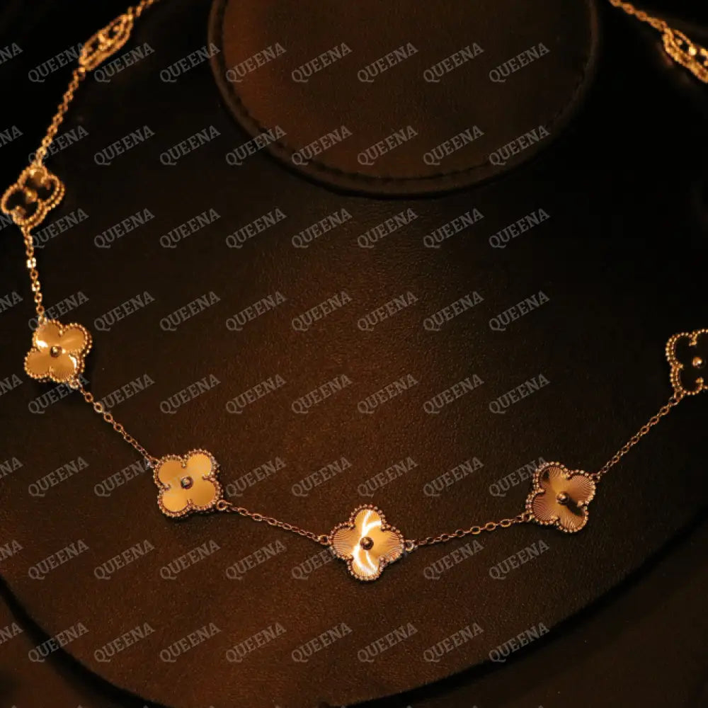 Luxury CLOVER Choker Necklace with 10 Multi Clovers - GOLD / Silver Necklaces
