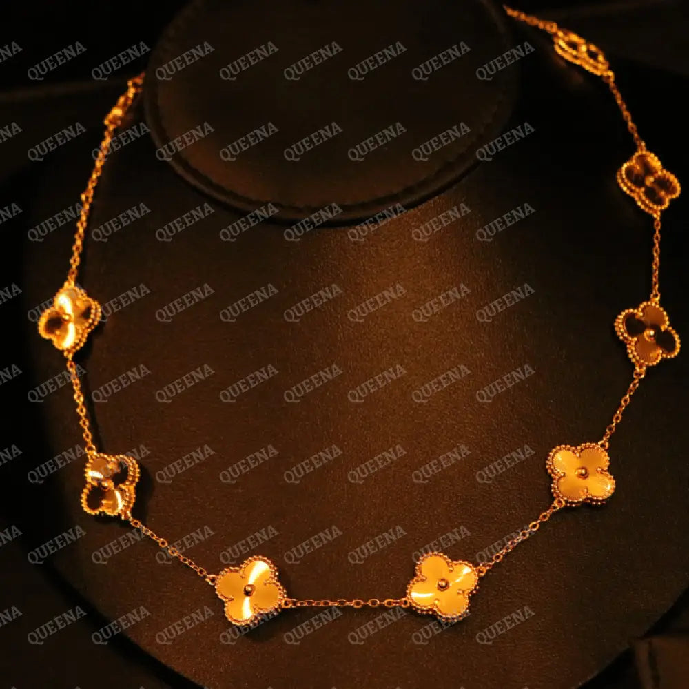 Luxury CLOVER Choker Necklace with 10 Multi Clovers - GOLD / Silver Necklaces