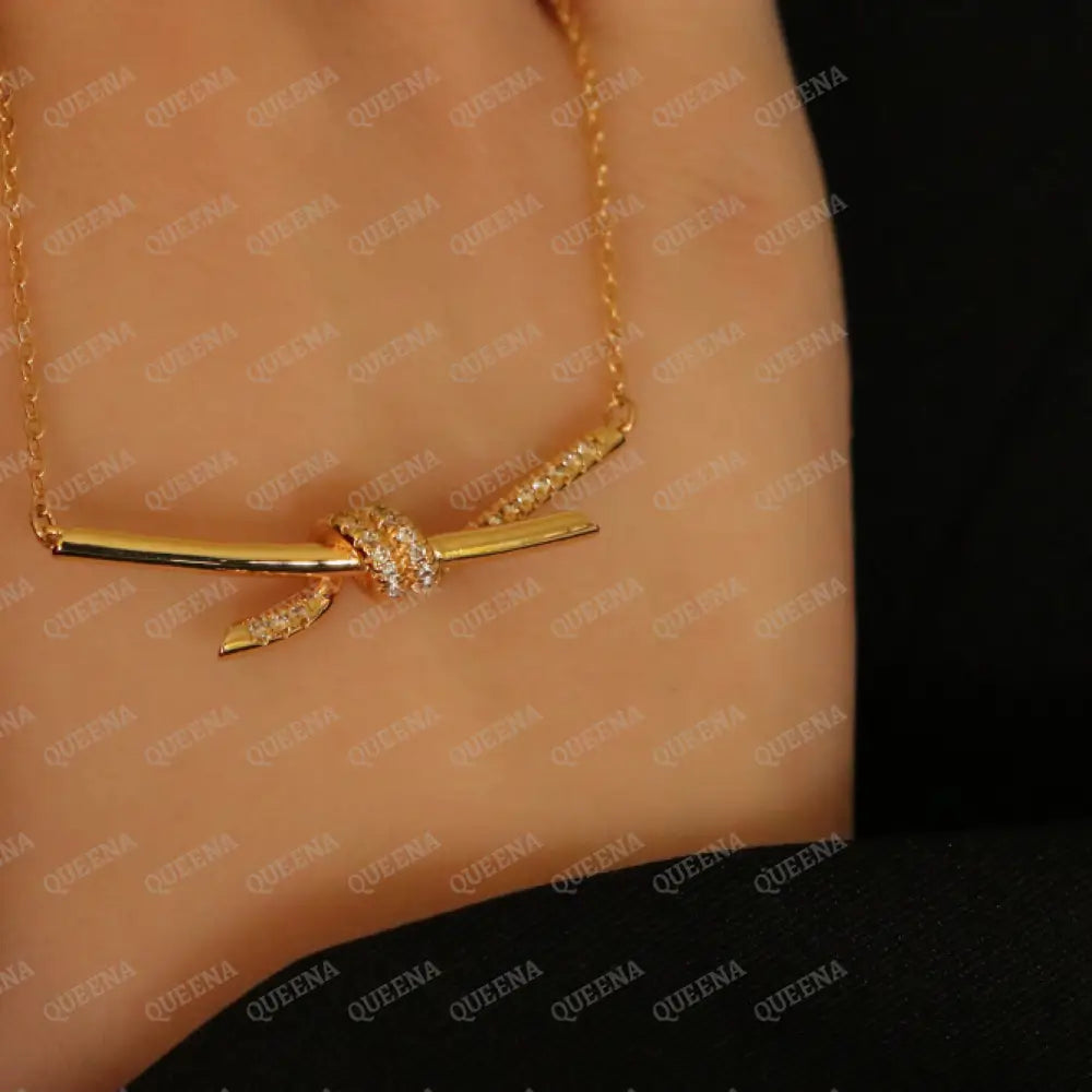 Luxury Dolley Knot Necklace Studded with Zircon Necklaces