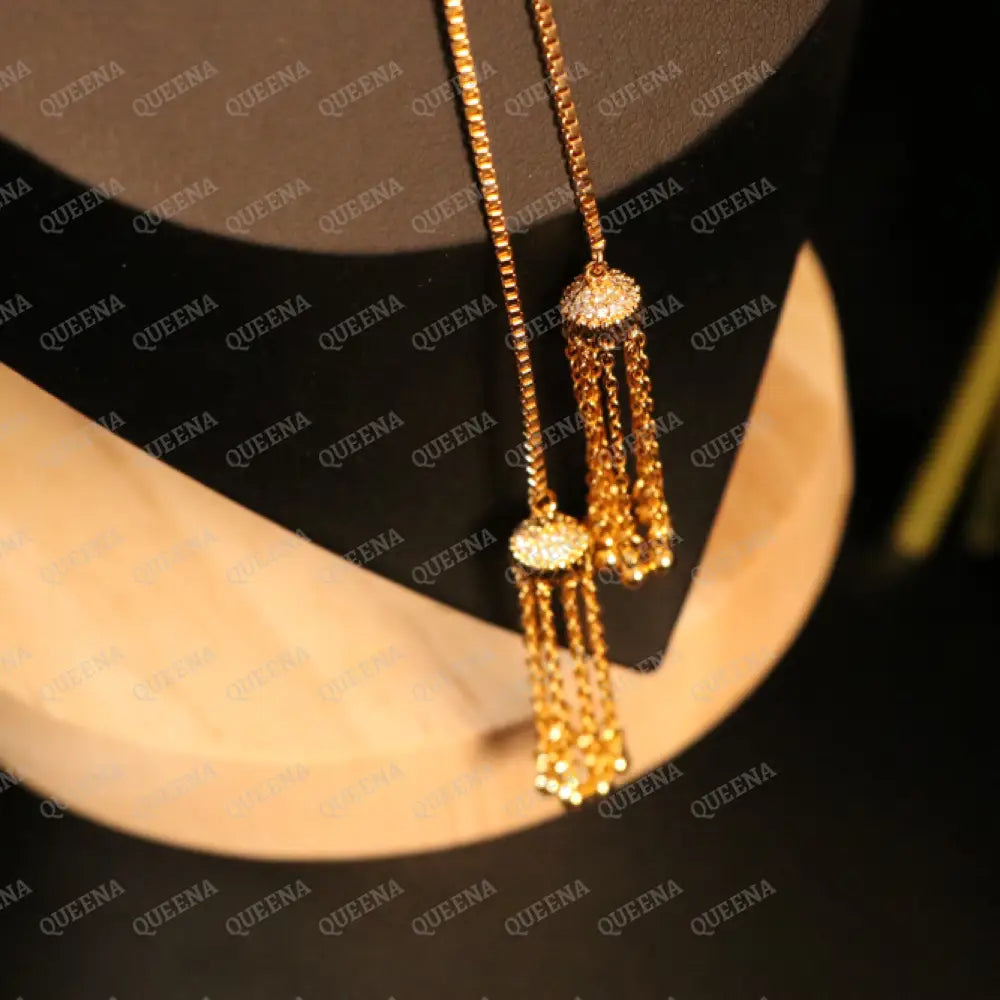 Luxury Elegant Long Tassel Butterfly Charm Jewelry Set Studded with Full Zircons (Necklace + Earrings) Jewelry Sets