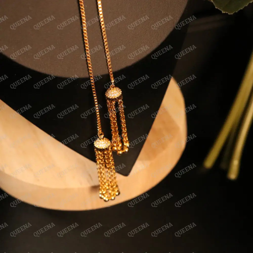 Luxury Elegant Long Tassel Butterfly Charm Jewelry Set Studded with Full Zircons (Necklace + Earrings) Jewelry Sets