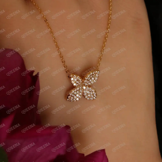 Luxury Floritta Pendent Necklace Studded with Full Zircon Necklaces