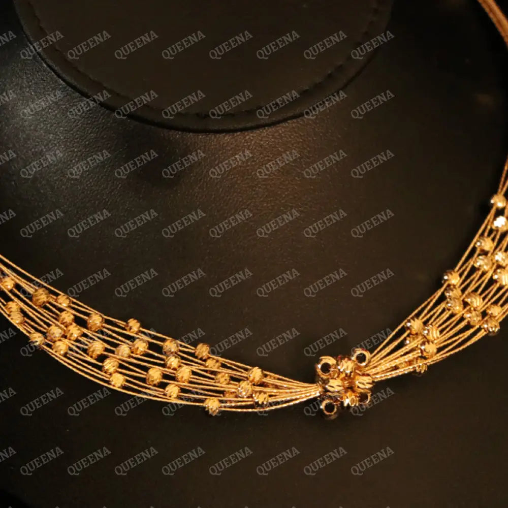 Luxury Golden AL-MALEKAH Jewelry Full SET - High Quality 18k Gold Plated Statement Piece Jewelry Sets