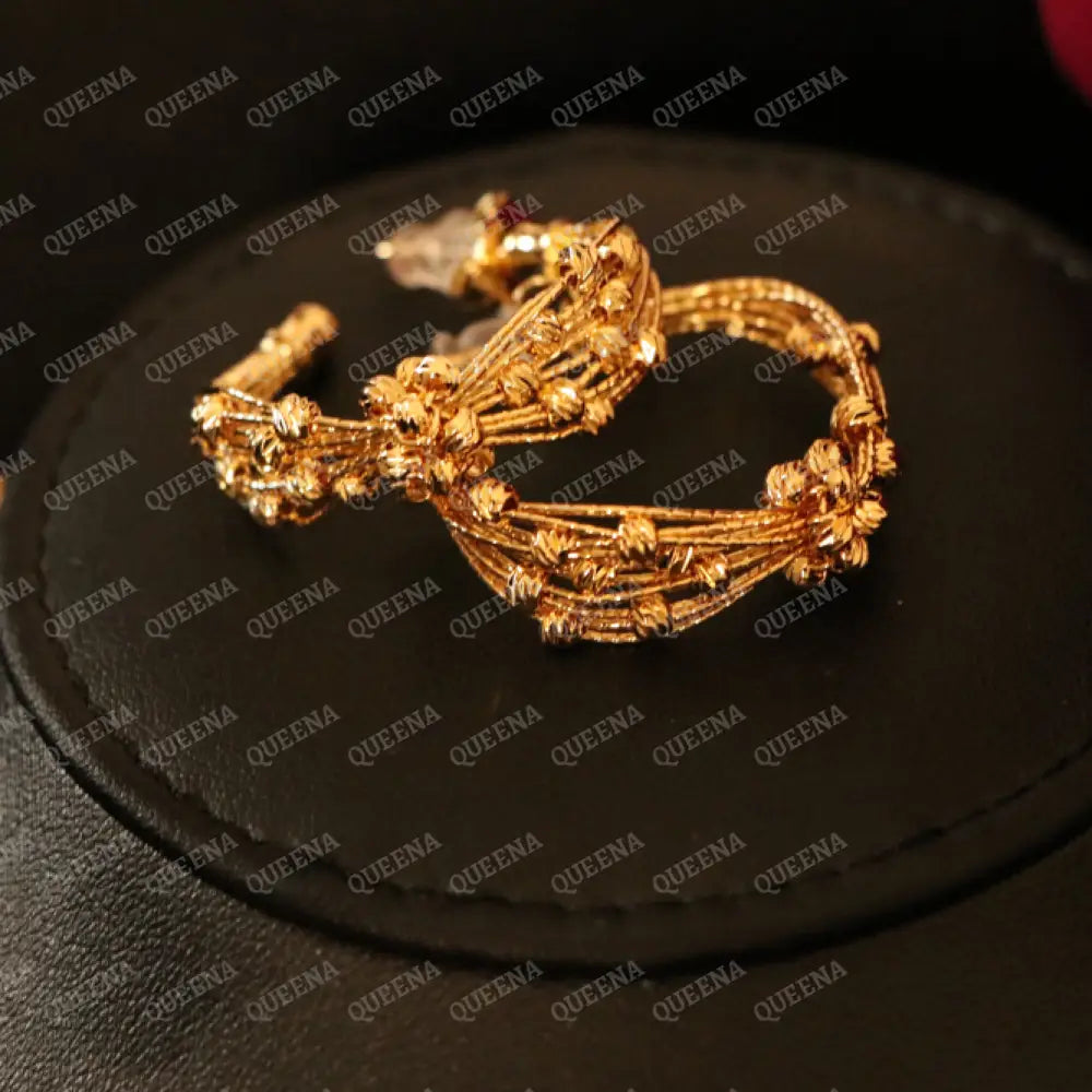 Luxury Golden AL-MALEKAH Jewelry Full SET - High Quality 18k Gold Plated Statement Piece Jewelry Sets