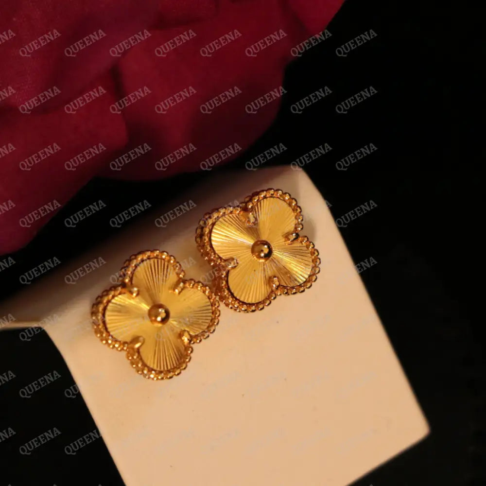 Luxury Golden Clover Earrings Earrings