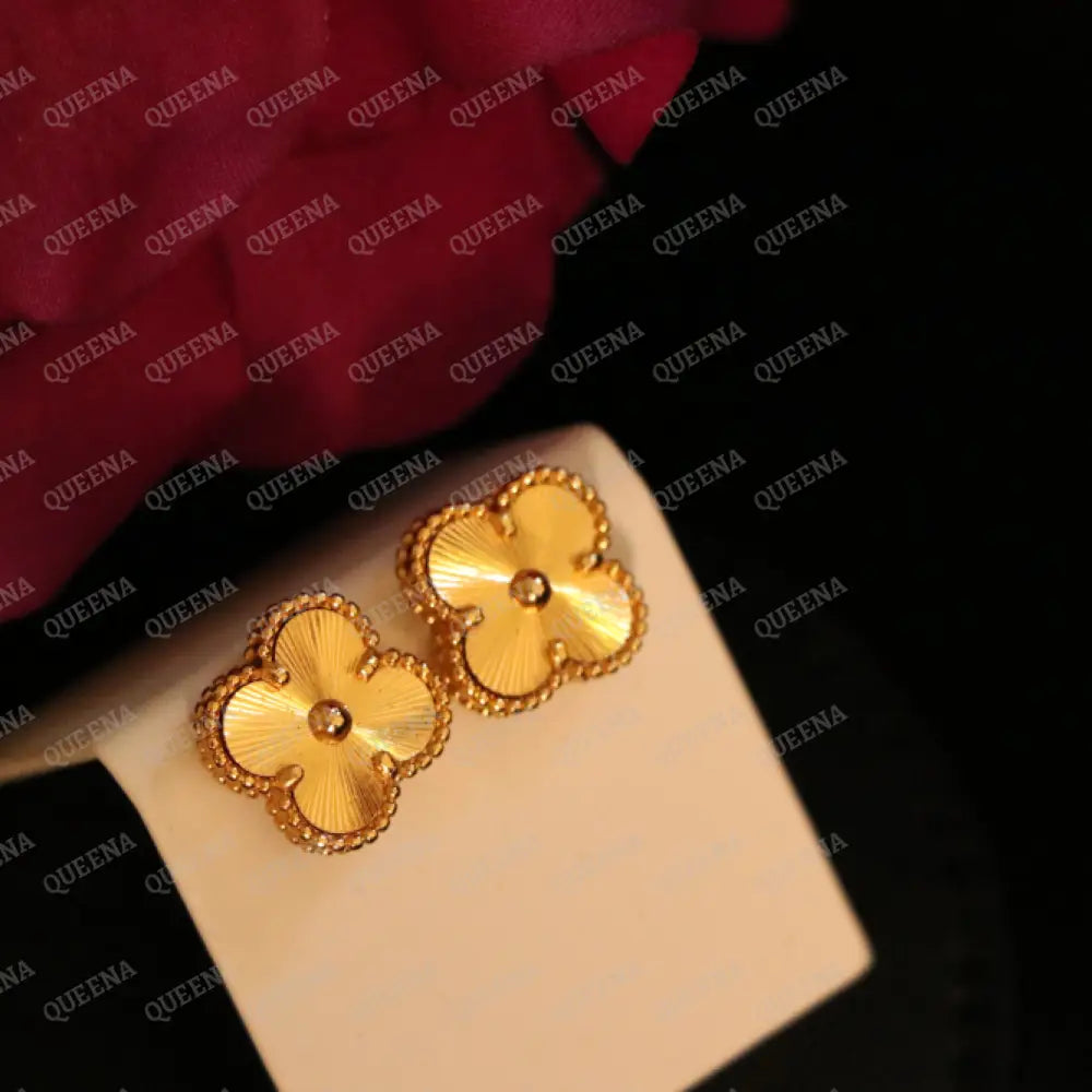 Luxury Golden Clover Earrings Earrings