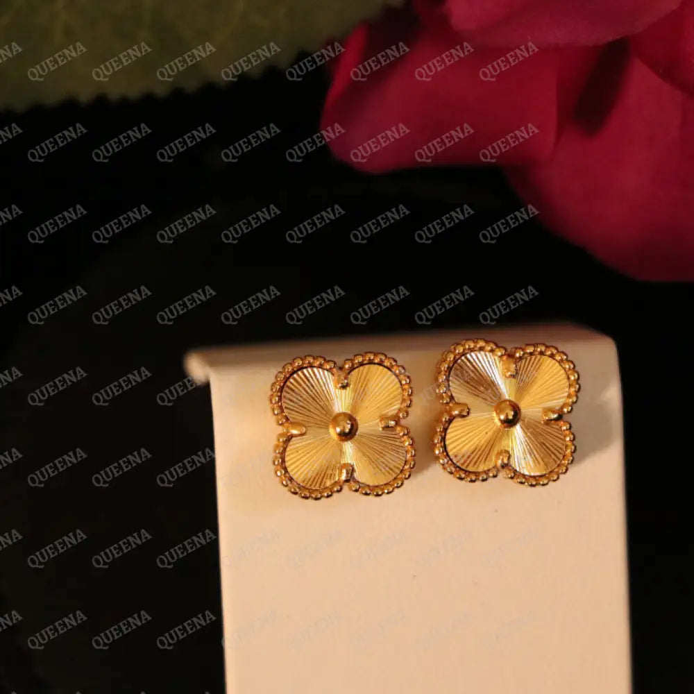 Luxury Golden Clover Earrings Earrings