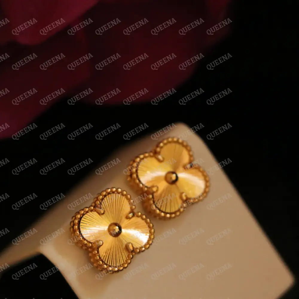 Luxury Golden Clover Earrings Earrings