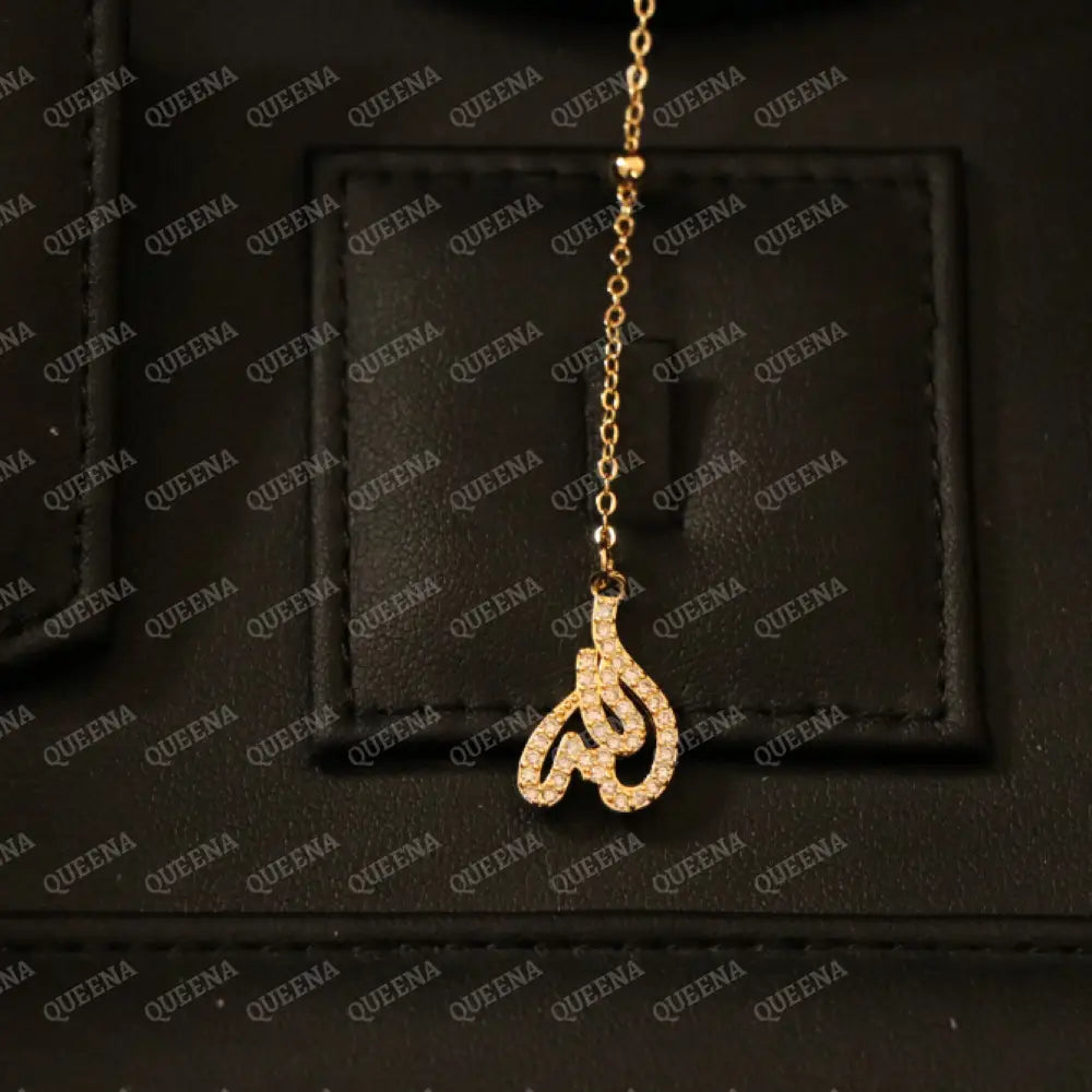 Luxury Golden Necklace Rosery (MASHALLAH) WHAT ALLAH HAS WILLED IT Word In Arabic Calligraphy studded with Zircon