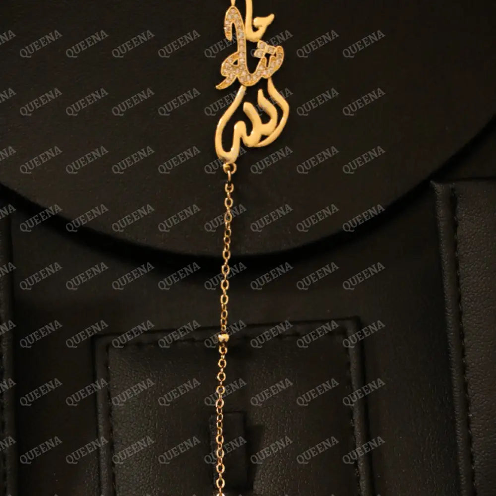 Luxury Golden Necklace Rosery (MASHALLAH) WHAT ALLAH HAS WILLED IT Word In Arabic Calligraphy studded with Zircon