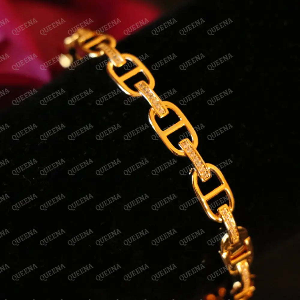 Luxury HALF SET- 18k Gold Plated Kelaina Bracelet studded with zircon (Bangle + Ring) Jewelry Sets