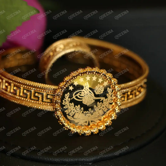 Luxury HALF SET- 18k Gold Plated Iconic Turkish Lyra Coin Jewelry Set (Bangle + Ring) Jewelry Sets