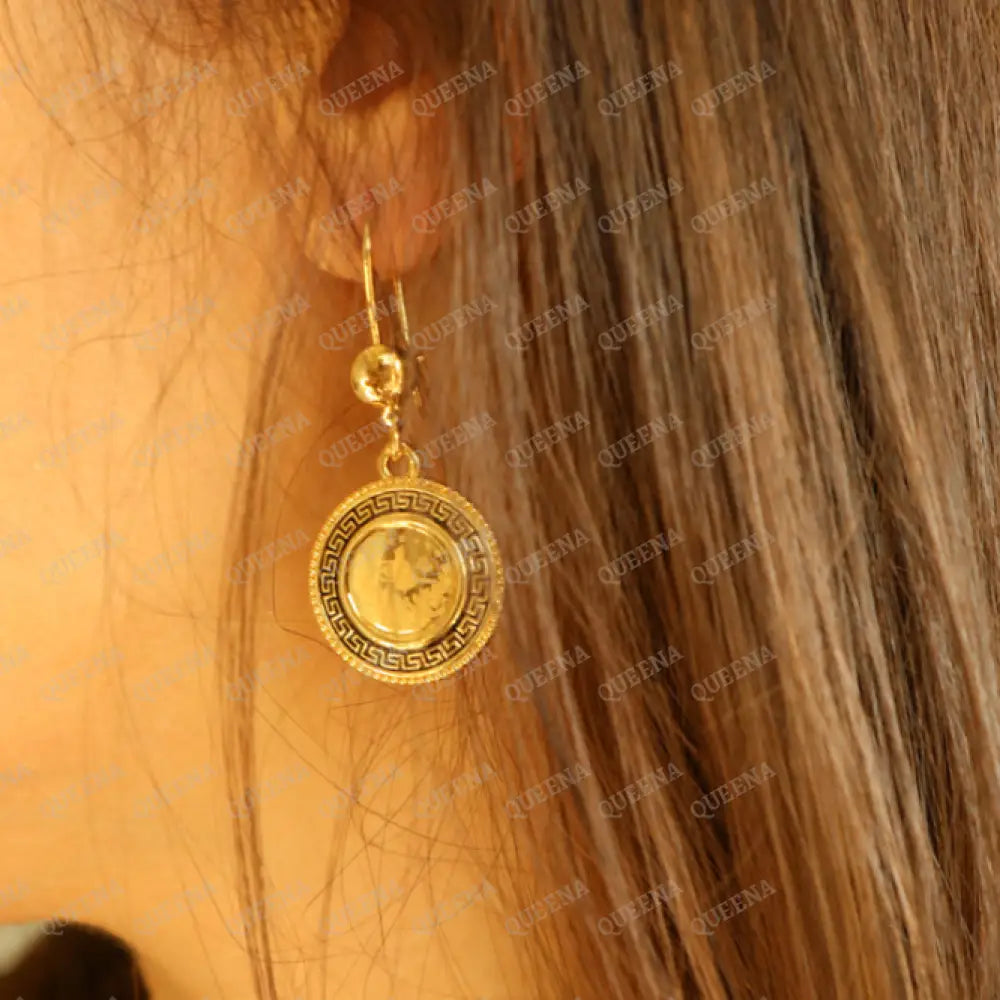 Luxury Lyra Coin Jewelry Full Set 4 Pieces Golden Lyra Coin Janzeer Chain With Verasacei Pattern -