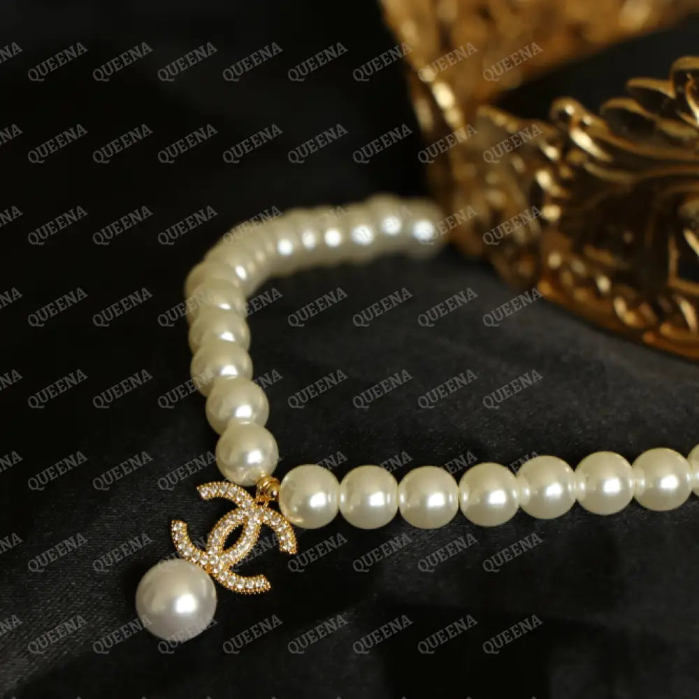 Luxury New Ch Pearls Necklace Studded With Zircon - High Quality 18K Gold Plated Statement Piece