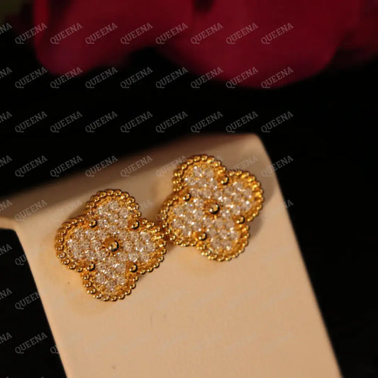 Luxury Rosa Flora Earrings Studded With Full Zircon Earrings
