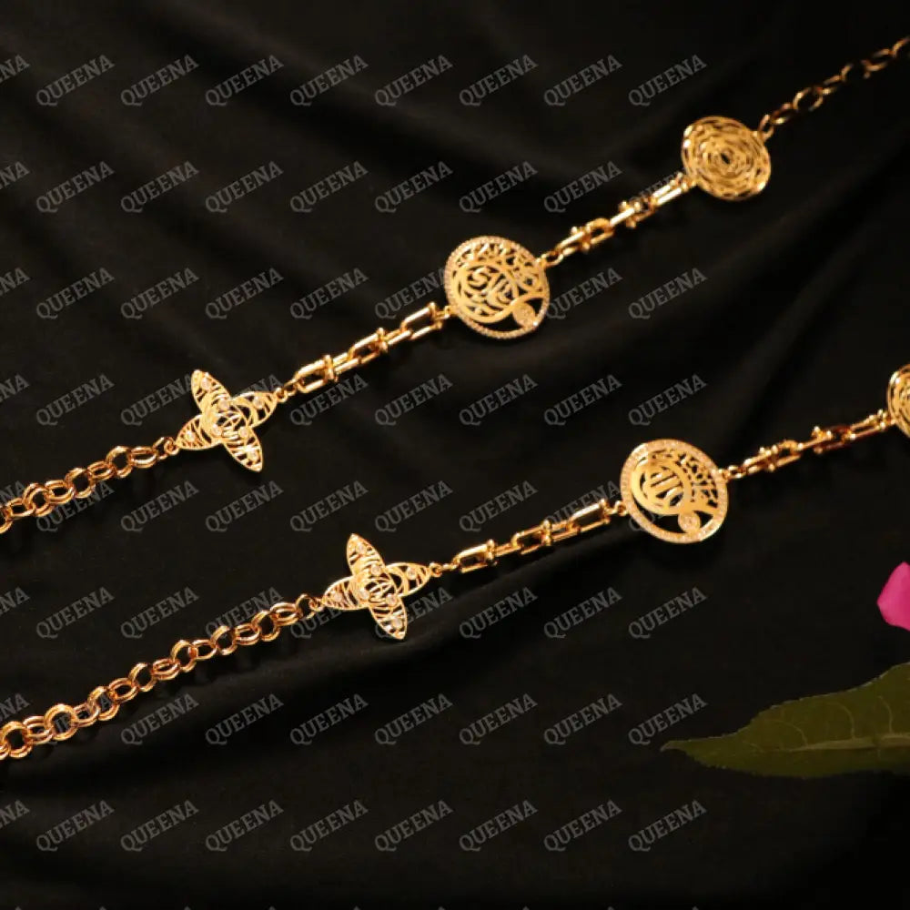 Luxury Shiny Gold-Plated 18K Multi-Medallion Long Chainlink Necklace Necklaces