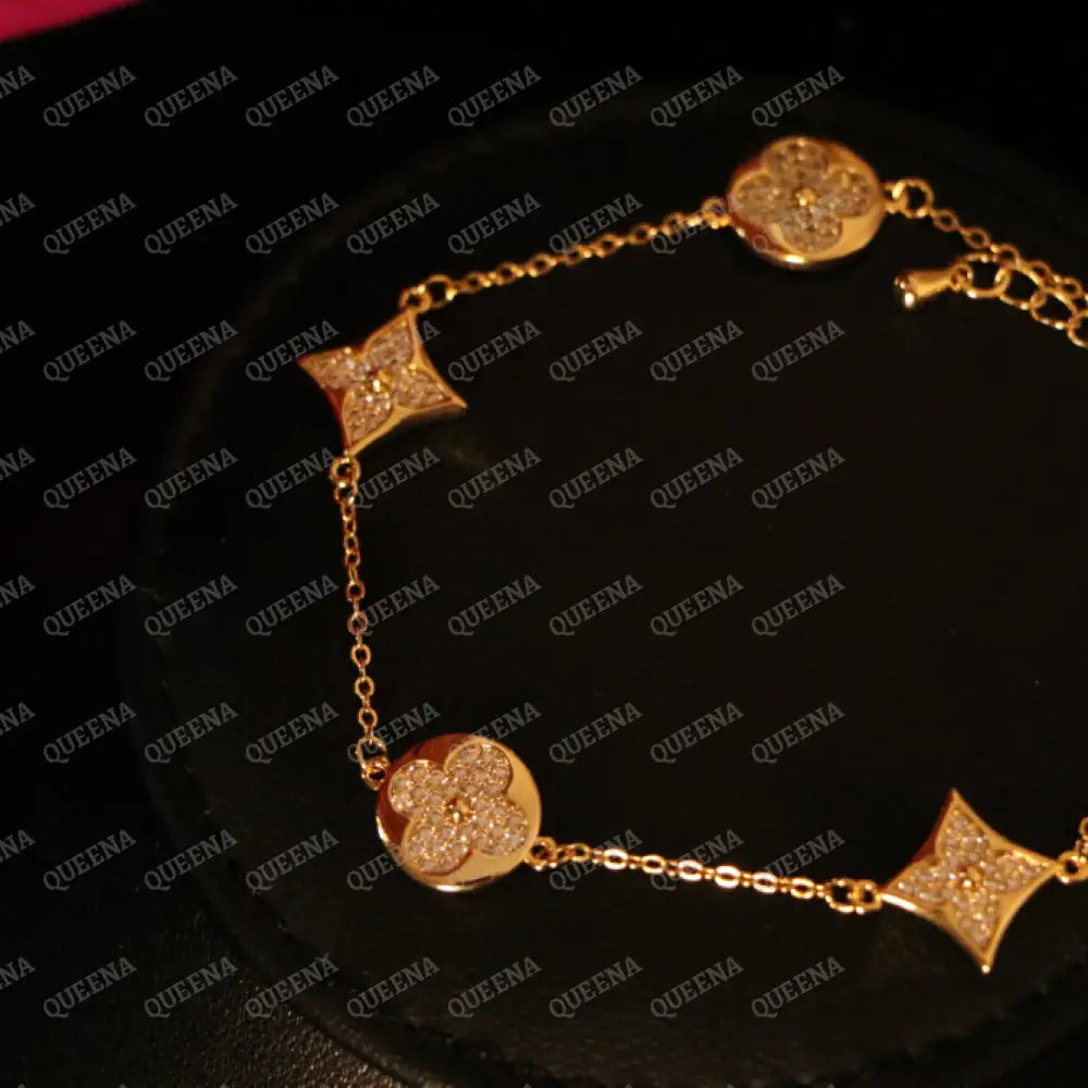 Luxury Sparkle LVs Bracelet Studded With Zircons Stones Bracelet