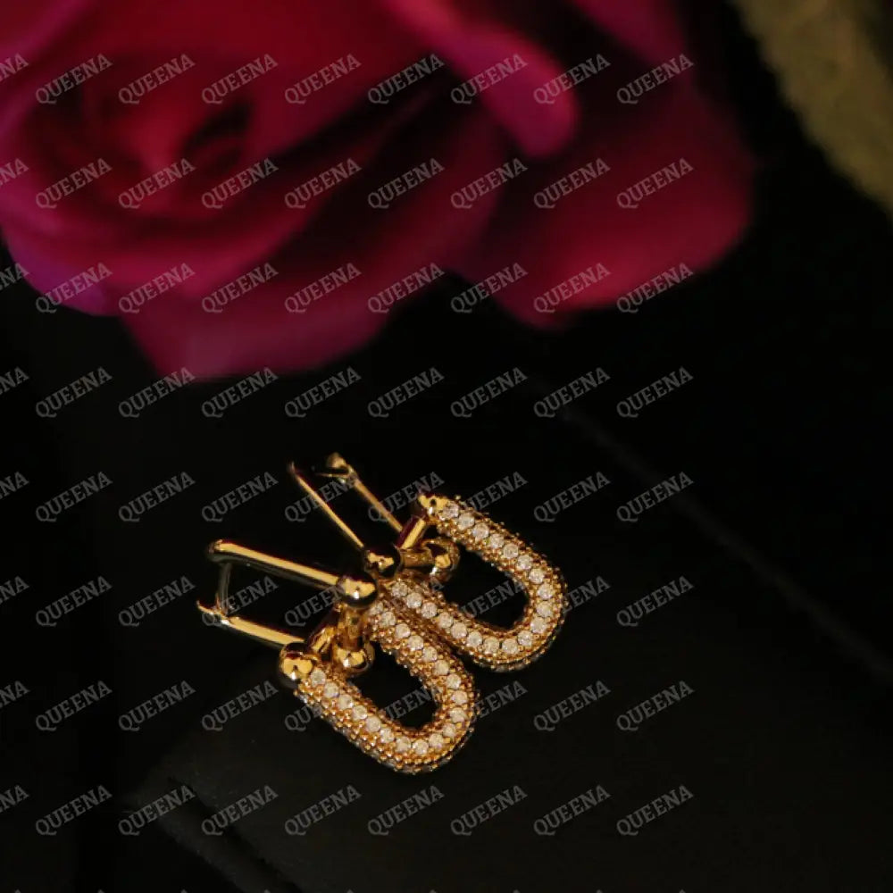 Luxury TEFFANIA JEWELRY FULL SET 3 Pieces Golden Paperlink Chain Studded with Gold Zircon Stones - High Quality 18k