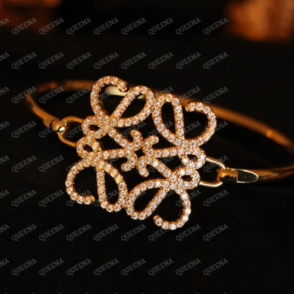 Luxury Unique Lovina Bangle Studded In Zircon Bracelet