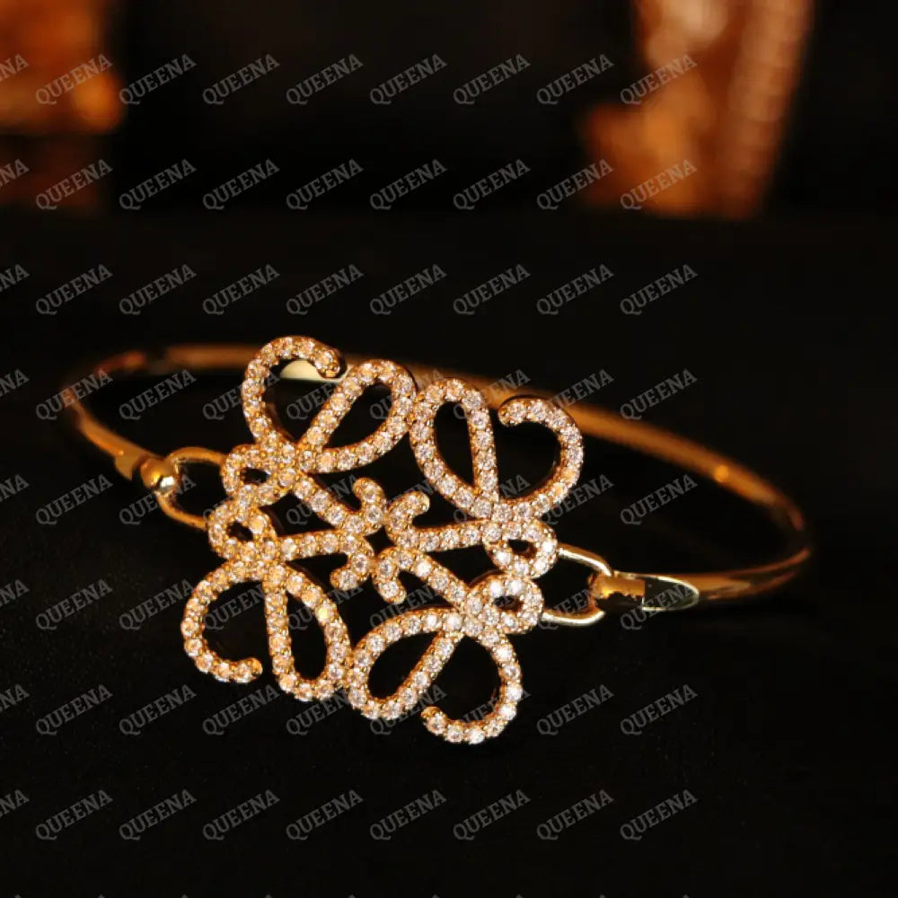 Luxury Unique Lovina Bangle Studded In Zircon Bracelet