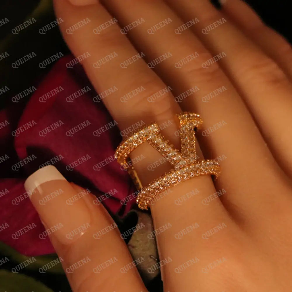 Luxury Valentina Ring Studded with Full Zircons - Adjustable (Free Size) Rings