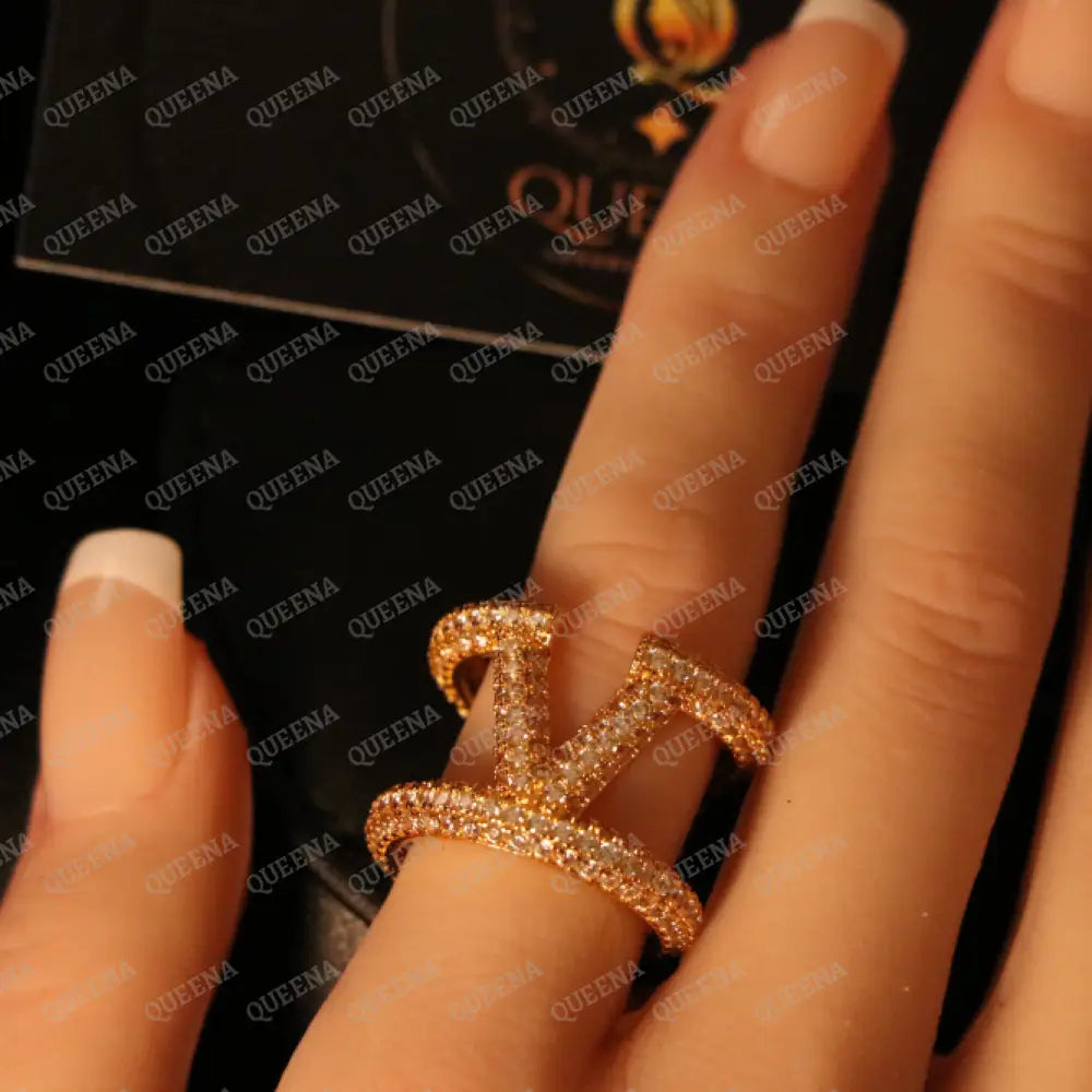 Luxury Valentina Ring Studded with Full Zircons - Adjustable (Free Size) Rings