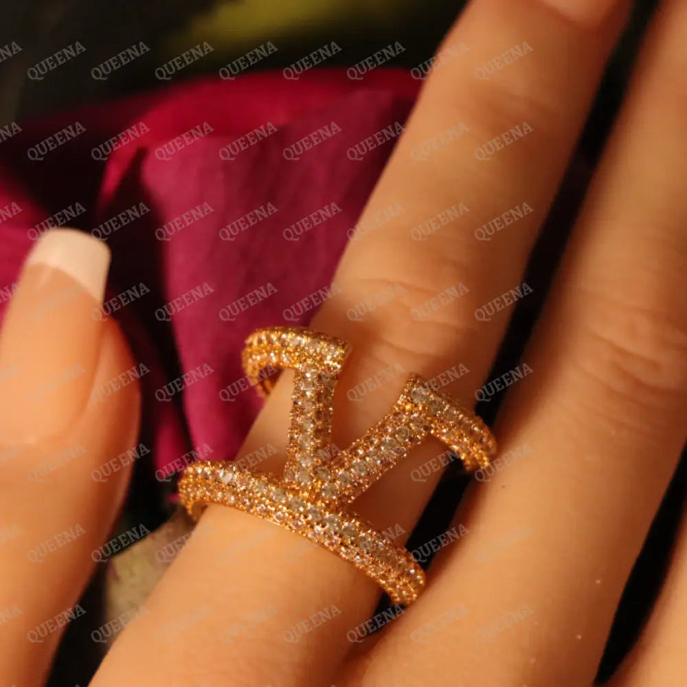 Luxury Valentina Ring Studded with Full Zircons - Adjustable (Free Size) Rings