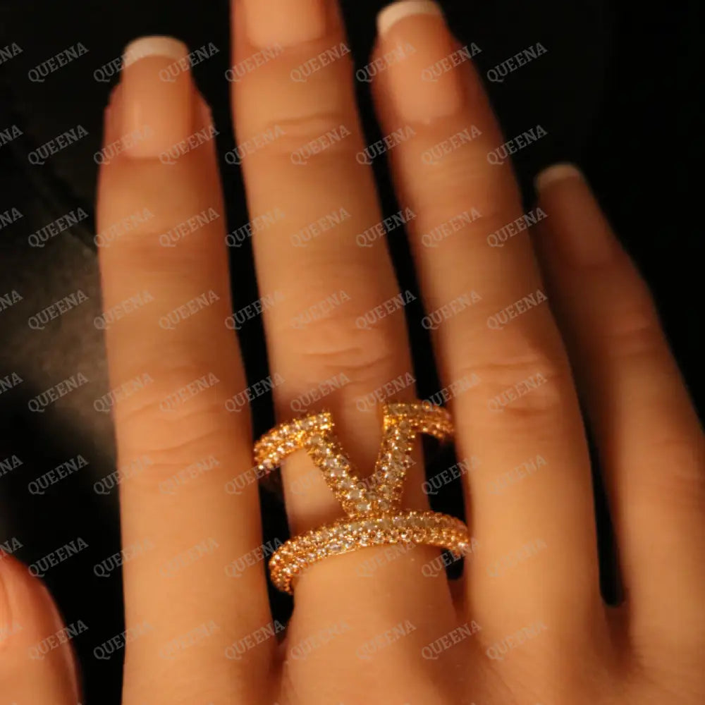 Luxury Valentina Ring Studded with Full Zircons - Adjustable (Free Size) Rings